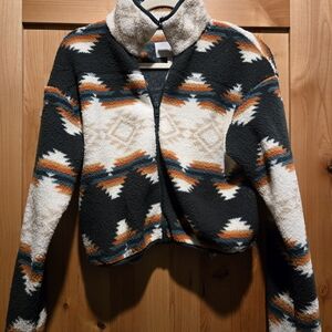 Love Tree Black and Cream Teddy Jacket